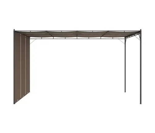 Dārza Nojume Ar Sānu Aizkariem, 4X3X2,25 M, Pelēkbrūna Vidaxl