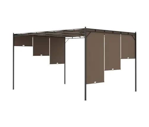 Dārza Nojume Ar Sānu Aizkariem, 4X3X2,25 M, Pelēkbrūna Vidaxl