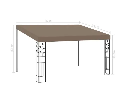 Prie Sienos Montuojama Pavėsinė, Taupe Spalvos, 4X3X2,5M