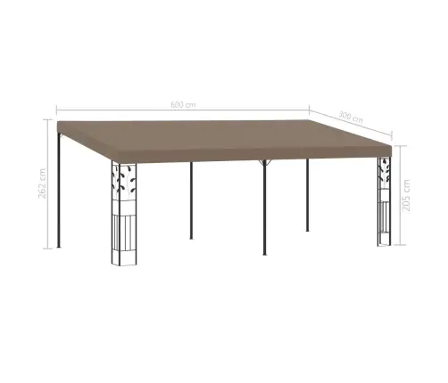 Prie Sienos Montuojama Pavėsinė, Taupe Spalvos, 6X3X2,5M