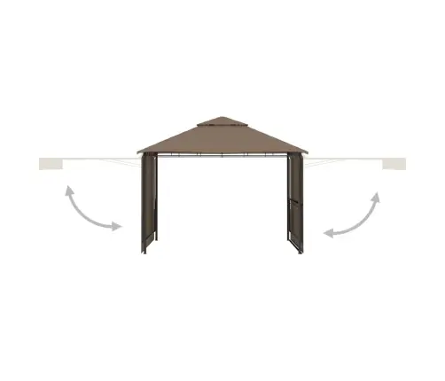 Varjualune, Topeltkatusega, 3X3X2,75 M, Pruunikashall, 180 G/M²