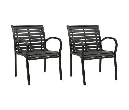 Dārza Krēsli, 2 Gab., Tērauds Un Wpc, Melni Vidaxl