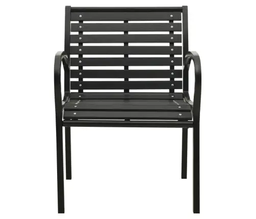 Dārza Krēsli, 2 Gab., Tērauds Un Wpc, Melni Vidaxl