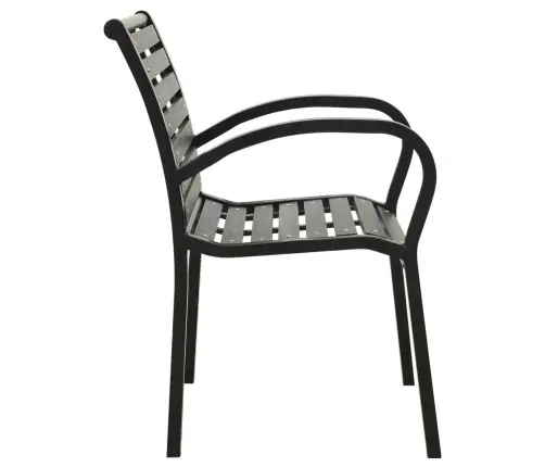 Dārza Krēsli, 2 Gab., Tērauds Un Wpc, Melni Vidaxl