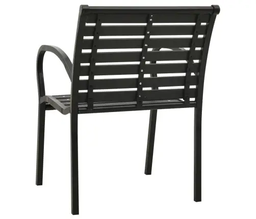 Dārza Krēsli, 2 Gab., Tērauds Un Wpc, Melni Vidaxl