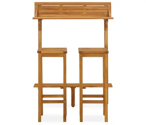 Baro Baldų Komplektas Balkonui, 3 Dalių, Akacijos Masyvas