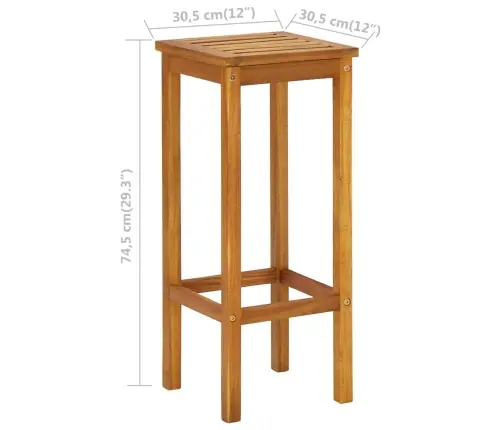 Baro Baldų Komplektas Balkonui, 3 Dalių, Akacijos Masyvas