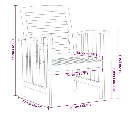 Dārza Krēsli, 2 Gab., Akācijas Masīvkoks Vidaxl