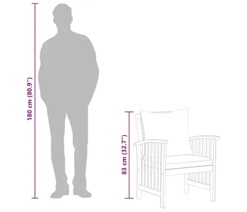 Dārza Krēsli Ar Matračiem, 2 Gab., Akācijas Masīvkoks Vidaxl