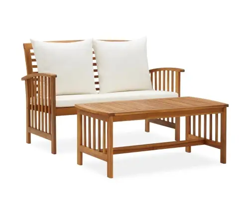 Sodo Baldų Komplektas Su Pagalvėmis, 2 Dalių, Akacijos Masyvas