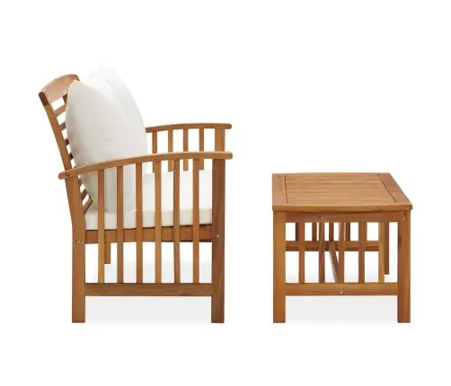 Sodo Baldų Komplektas Su Pagalvėmis, 2 Dalių, Akacijos Masyvas