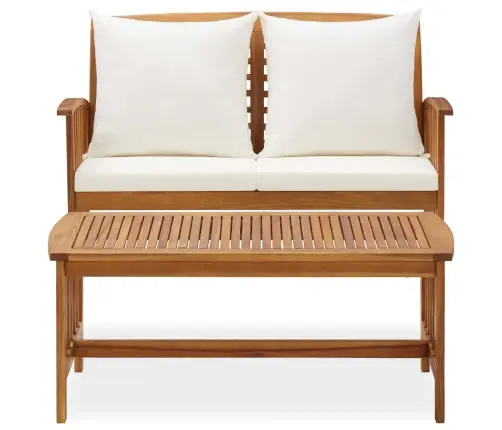 Sodo Baldų Komplektas Su Pagalvėmis, 2 Dalių, Akacijos Masyvas