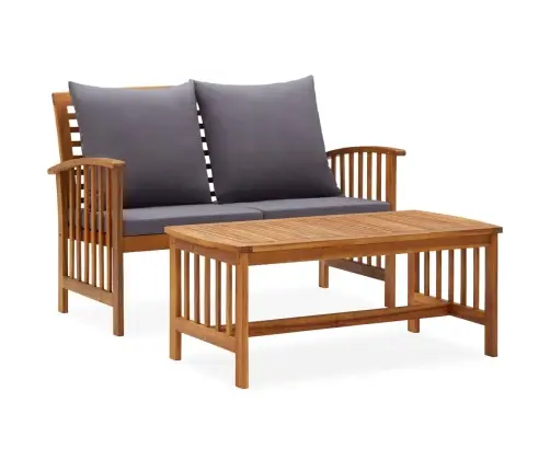 2-Daļīgs Dārza Atpūtas Mēbeļu Komplekts Ar Matračiem, Akācija Vidaxl