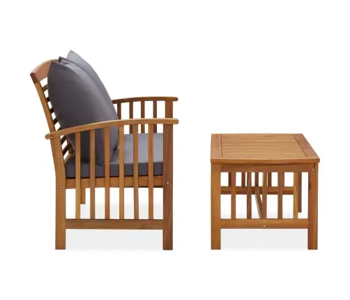 2-Daļīgs Dārza Atpūtas Mēbeļu Komplekts Ar Matračiem, Akācija Vidaxl