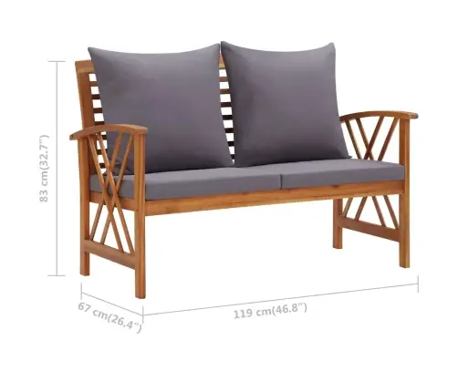 Dārza Sols Ar Spilveniem, 119 Cm, Akācijas Masīvkoks Vidaxl