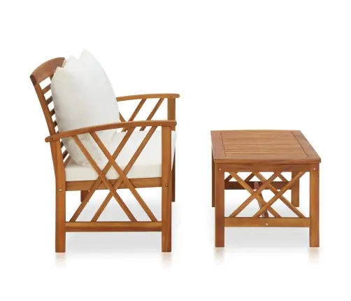 2-Daļīgs Dārza Atpūtas Mēbeļu Komplekts Ar Matračiem, Akācija Vidaxl