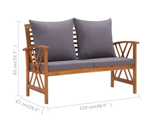 2-Daļīgs Dārza Atpūtas Mēbeļu Komplekts Ar Matračiem, Akācija Vidaxl