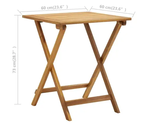 3-Daļīgs Bistro Mēbeļu Komplekts Ar Matračiem, Akācijas Koks Vidaxl