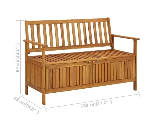 Dārza Sols Ar Glabāšanas Nodalījumu, 120 Cm, Akācijas Masīvkoks Vidaxl