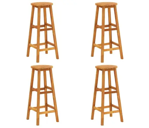 Baro Taburetės, 4 Vnt., Akacijos Medienos Masyvas