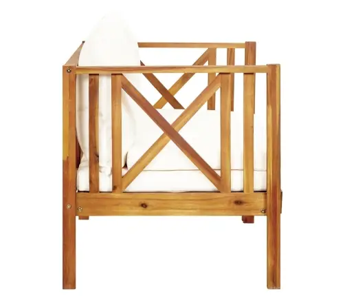 Divvietīgs Dārza Sols Ar Matračiem, 122 Cm, Akācijas Masīvkoks Vidaxl