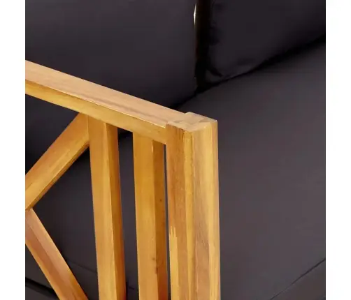 Divvietīgs Dārza Sols Ar Matračiem, 122 Cm, Akācijas Masīvkoks Vidaxl