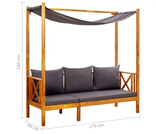 Dārza Sols Ar Jumtiņu, Akācijas Masīvkoks Vidaxl