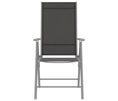 Saliekami Dārza Krēsli, 2 Gab., Tekstilēns, Melni Vidaxl