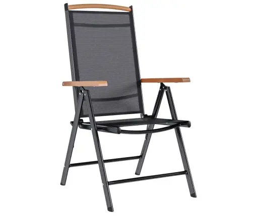 Sulankstomos Sodo Kėdės, 6Vnt., Juodos Spalvos, Tekstilenas