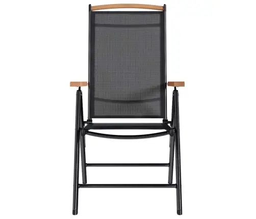 Sulankstomos Sodo Kėdės, 6Vnt., Juodos Spalvos, Tekstilenas