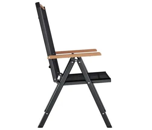 Sulankstomos Sodo Kėdės, 6Vnt., Juodos Spalvos, Tekstilenas