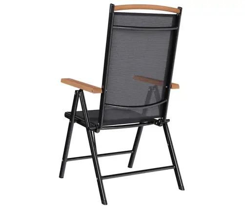 Sulankstomos Sodo Kėdės, 6Vnt., Juodos Spalvos, Tekstilenas