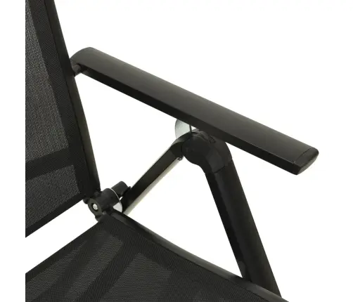 Saliekami Dārza Krēsli, 2 Gab., Tekstilēns, Alumīnijs, Melni Vidaxl