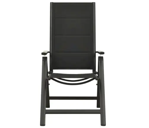 Saliekami Dārza Krēsli, 2 Gab., Tekstilēns, Alumīnijs, Melni Vidaxl