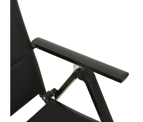 Saliekami Dārza Krēsli, 2 Gab., Tekstilēns, Alumīnijs, Melni Vidaxl