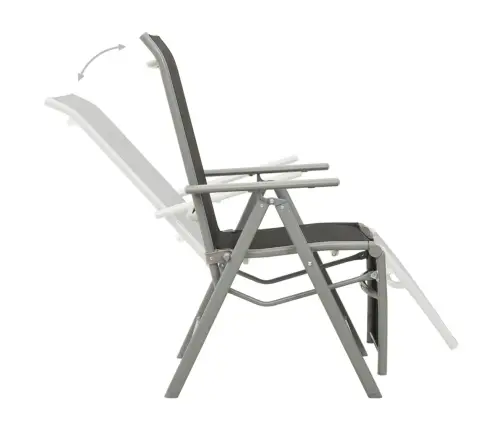 Sodo Kėdės, 2Vnt., Sidabrinės, Tekstilenas Ir Aliuminis