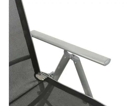 Sodo Kėdės, 2Vnt., Sidabrinės, Tekstilenas Ir Aliuminis