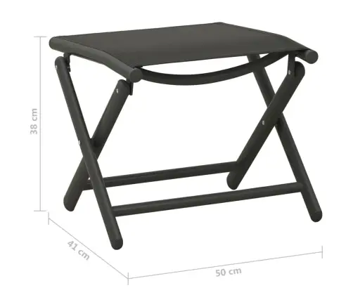 3-Osaline Aiamööblikomplekt, Textilene, Must