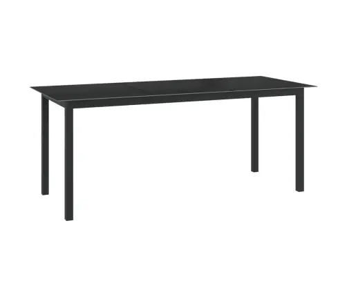 Sodo Stalas, Juodas, 190X90X74cm Aliuminis Ir Stiklas