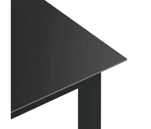Sodo Stalas, Juodas, 190X90X74cm Aliuminis Ir Stiklas