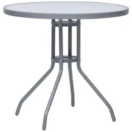 Sodo Staliukas, Šviesiai Pilkas, 80cm Plienas Ir Stiklas