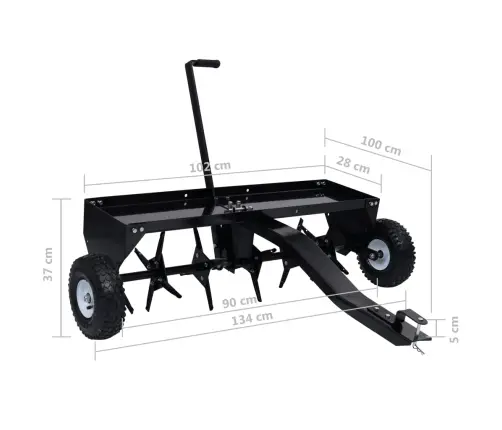 Zāliena Aerators Skarifikatoram, 102 Cm Vidaxl