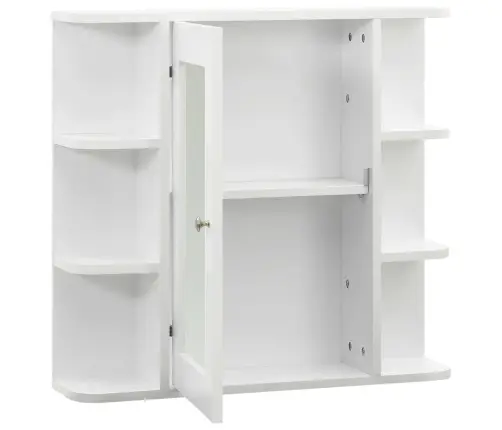 Vannasistabas Skapītis Ar Spoguli, Balts, 66X17X63 Cm, Mdf Vidaxl