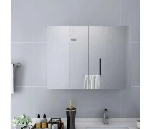 Vannasistabas Skapītis Ar Spoguli, Balts, 80X15X60 Cm, Mdf Vidaxl