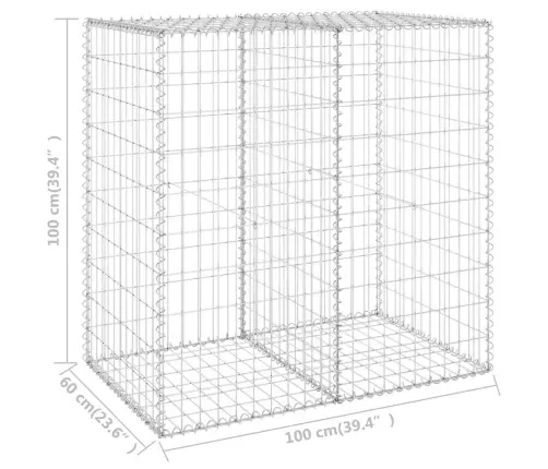 Gabions Ar Vāku, Cinkots Tērauds, 100X60X100 Cm Vidaxl
