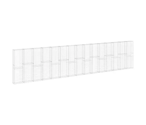 Gabiono Siena Su Dangčiais, 900X30X200cm Galvanizuotas Plienas