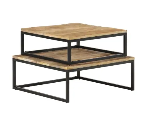 Üksteise Alla Mahtuvad Kohvilauad, 2 Tk, Mangopuit