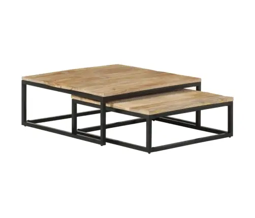 Üksteise Alla Mahtuvad Kohvilauad, 2 Tk, Mangopuit