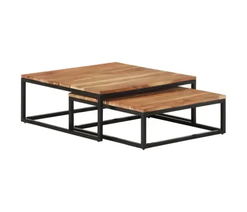 Kafijas Galdiņi, 2 Gab., Sabīdāmi, Akācijas Masīvkoks Vidaxl