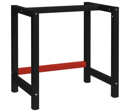Darba Galda Rāmis, Metāls, 80X57X79 Cm, Melns Un Sarkans Vidaxl